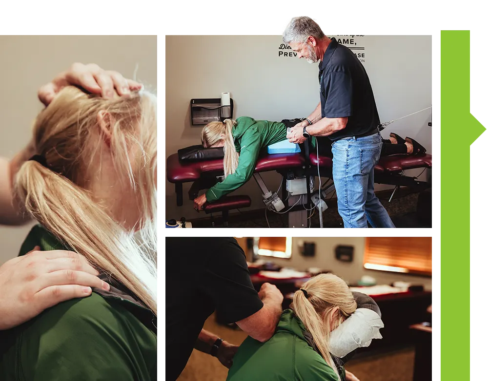 Chiropractor Michigan City IN Matthew Eaton And Reilly Enos With Patients